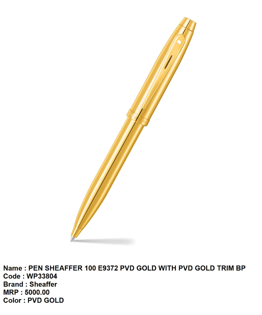 Pen sheaffer 100 E9306 pvd gold with pvd gold trim bp